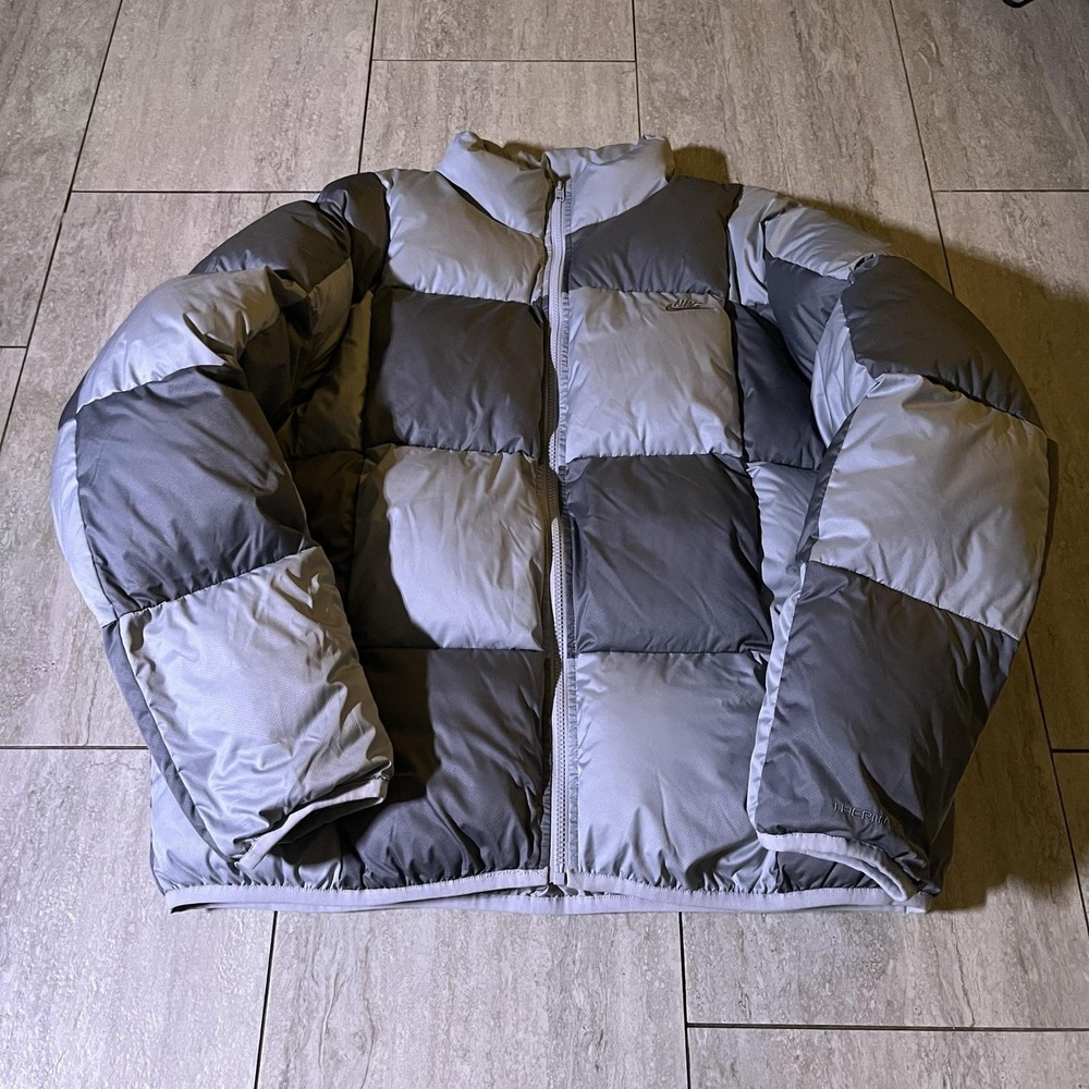 Nike Therma-FIT Jacket Mens Large Gray Puffer Insulated Full Zip FZ0865-077